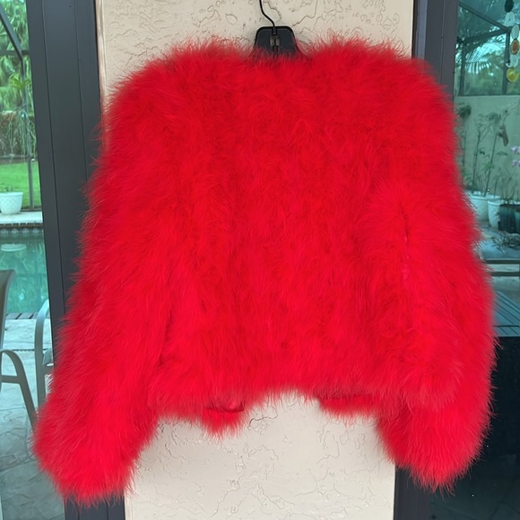 MILLY BNWT red feather jacket - Picture 5 of 5